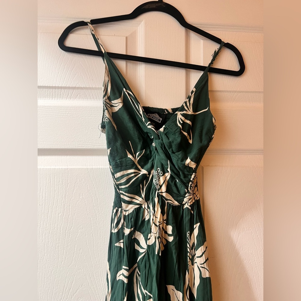 Angie Green and White Maxi Dress